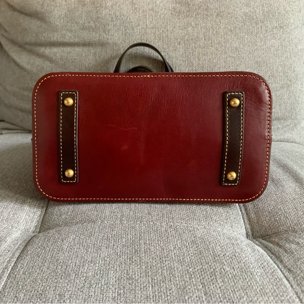Dooney & Bourke Florentine Leather Small Heidi Satchel- Bordeaux - Picture 7 of 10